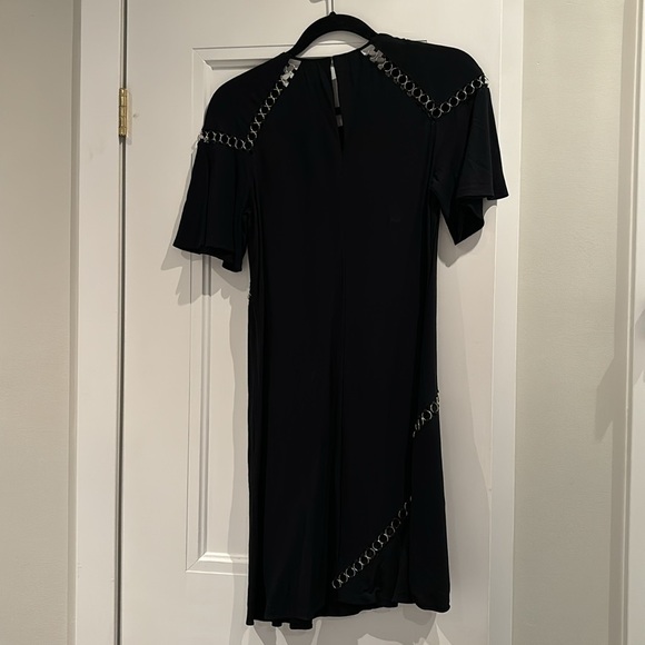 A.L.C. Black Silk Dress with Silver Ring Detail - Picture 4 of 5